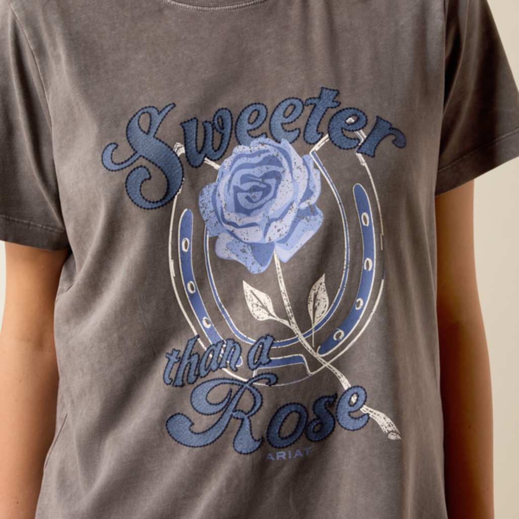 Ariat Ladies Sweet Rose T-Shirt - Mineral Wash