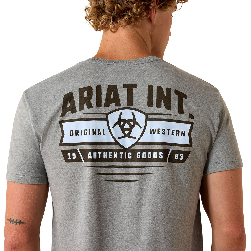 Ariat Mens Banner Badge T-Shirt - Ice Berg