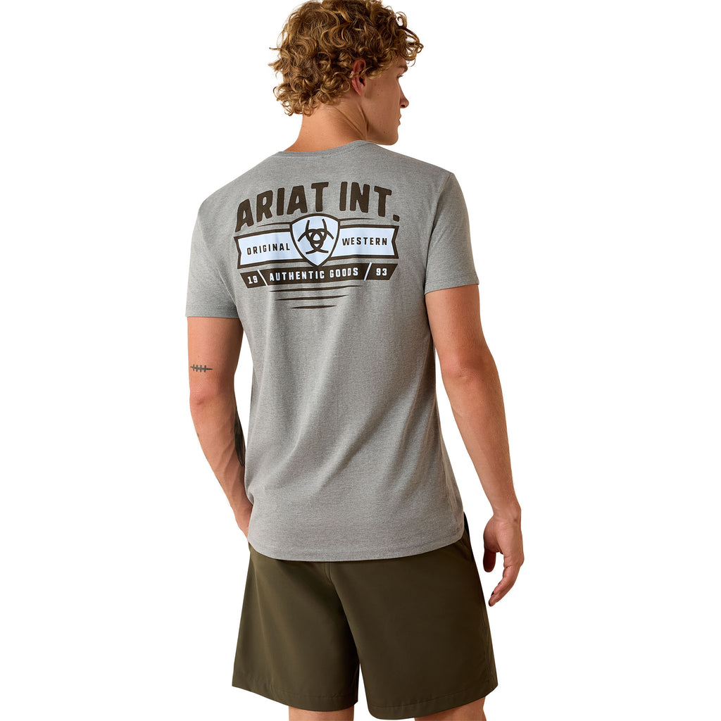 Ariat Mens Banner Badge T-Shirt - Ice Berg