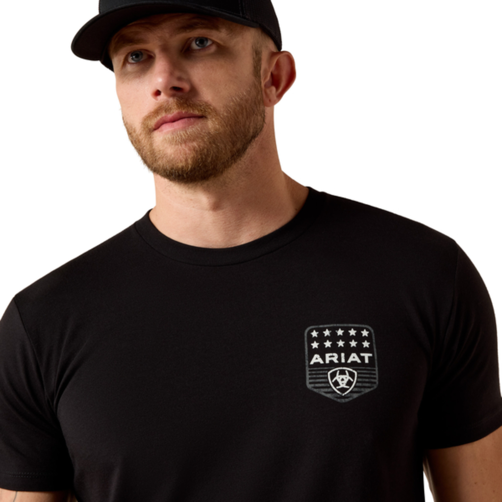Ariat Mens Stripe Patriotic Badge T-Shirt - Black