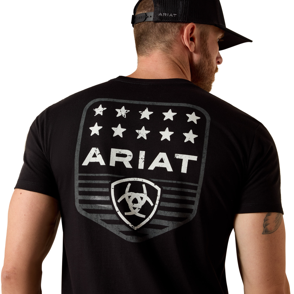 Ariat Mens Stripe Patriotic Badge T-Shirt - Black