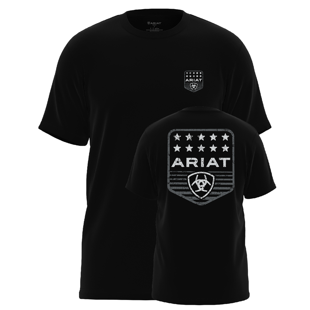 Ariat Mens Stripe Patriotic Badge T-Shirt - Black
