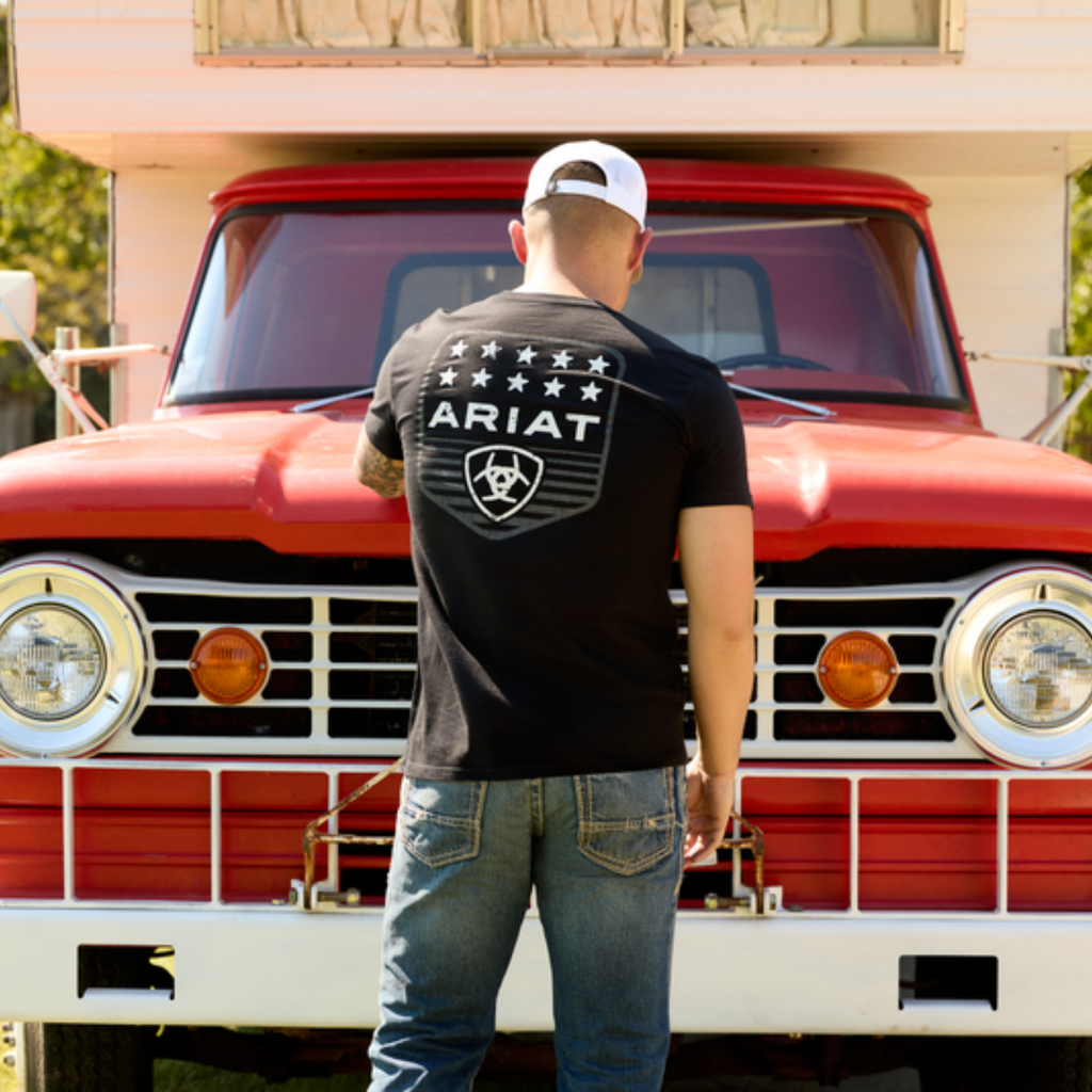 Ariat Mens Stripe Patriotic Badge T-Shirt - Black