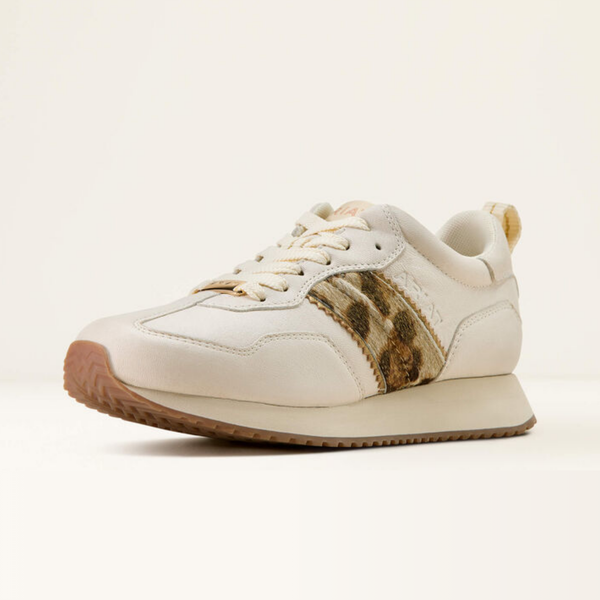 Ariat Ladies Ranch Runner - Bright Cream/Gilded Leopard Hair On
