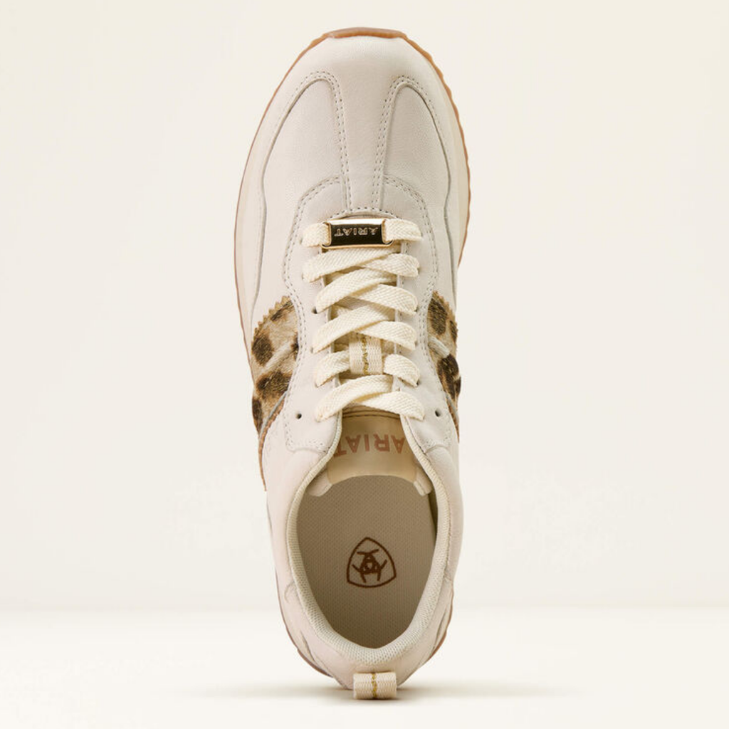 Ariat Ladies Ranch Runner - Bright Cream/Gilded Leopard Hair On