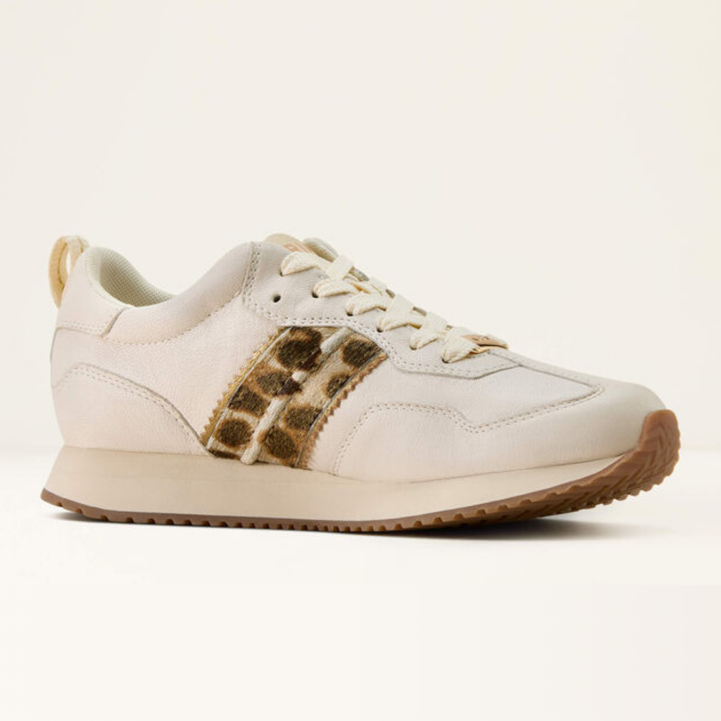 Ariat Ladies Ranch Runner - Bright Cream/Gilded Leopard Hair On