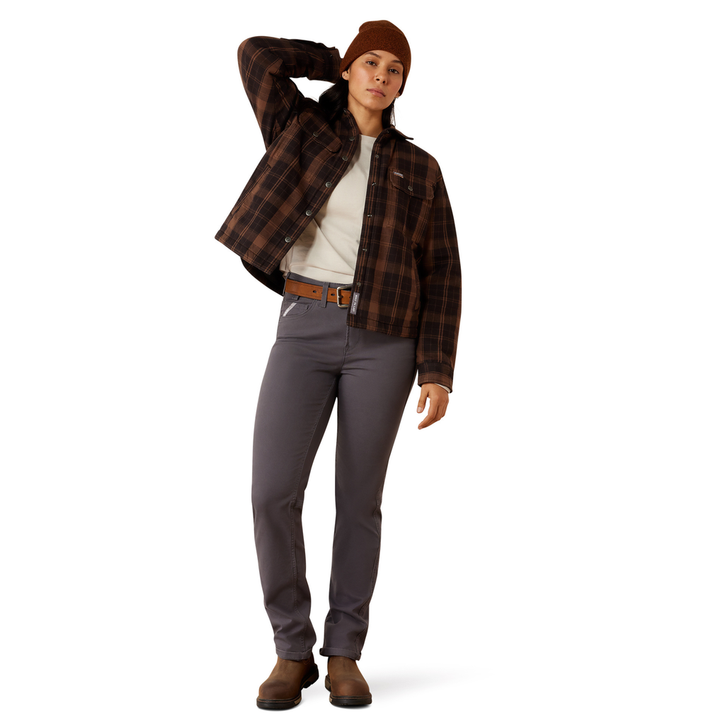 Ariat Ladies Rebar Flannel Insulated Shirt Jacket - Rain Drum