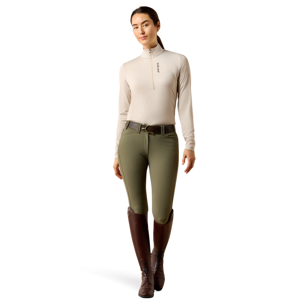 Ariat Ladies Lunaveil 1/2 Zip Baselayer - Chateau Grey