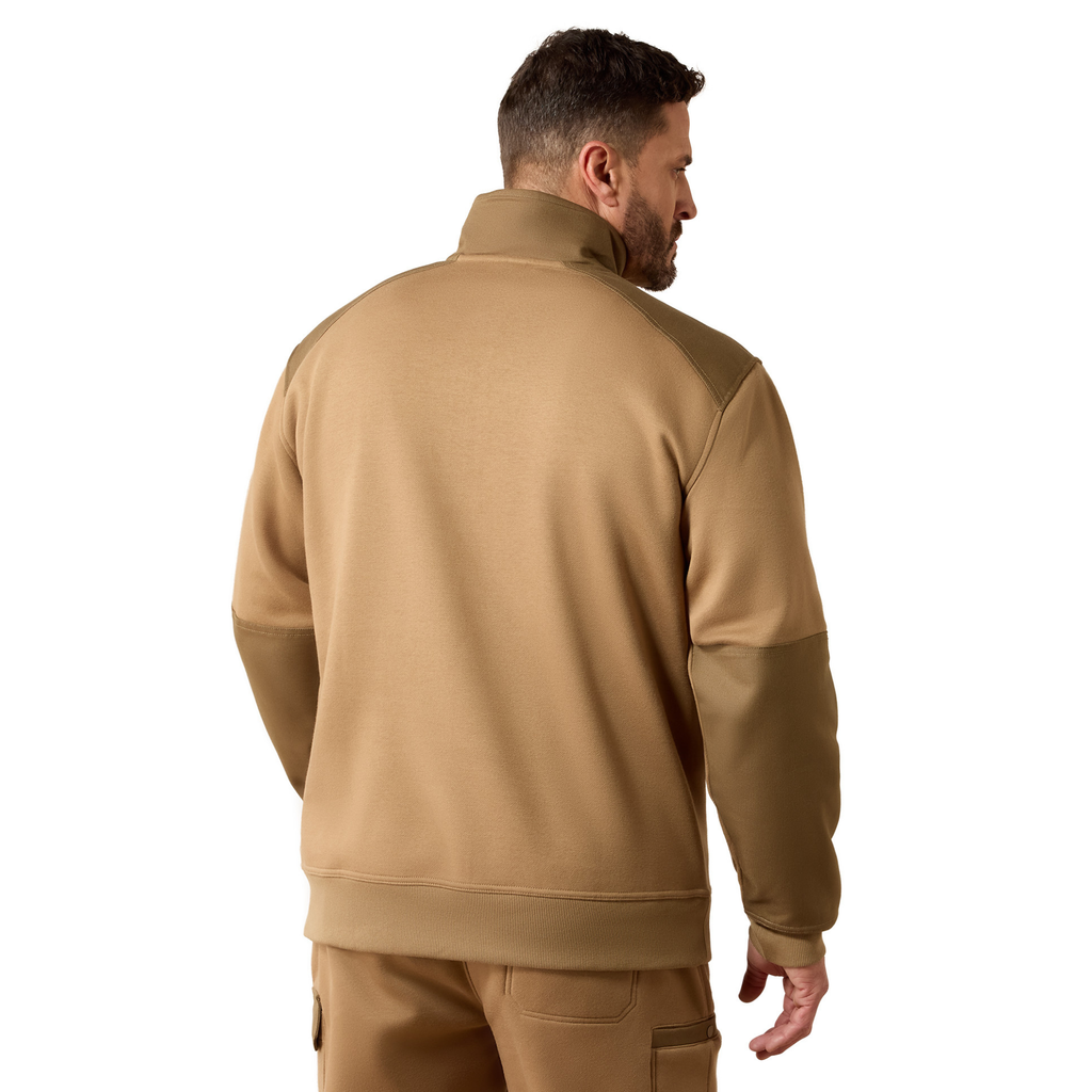 Ariat Mens Rebar Workman DuraCanvas 1/4 Zip Sweatshirt - Field Khaki