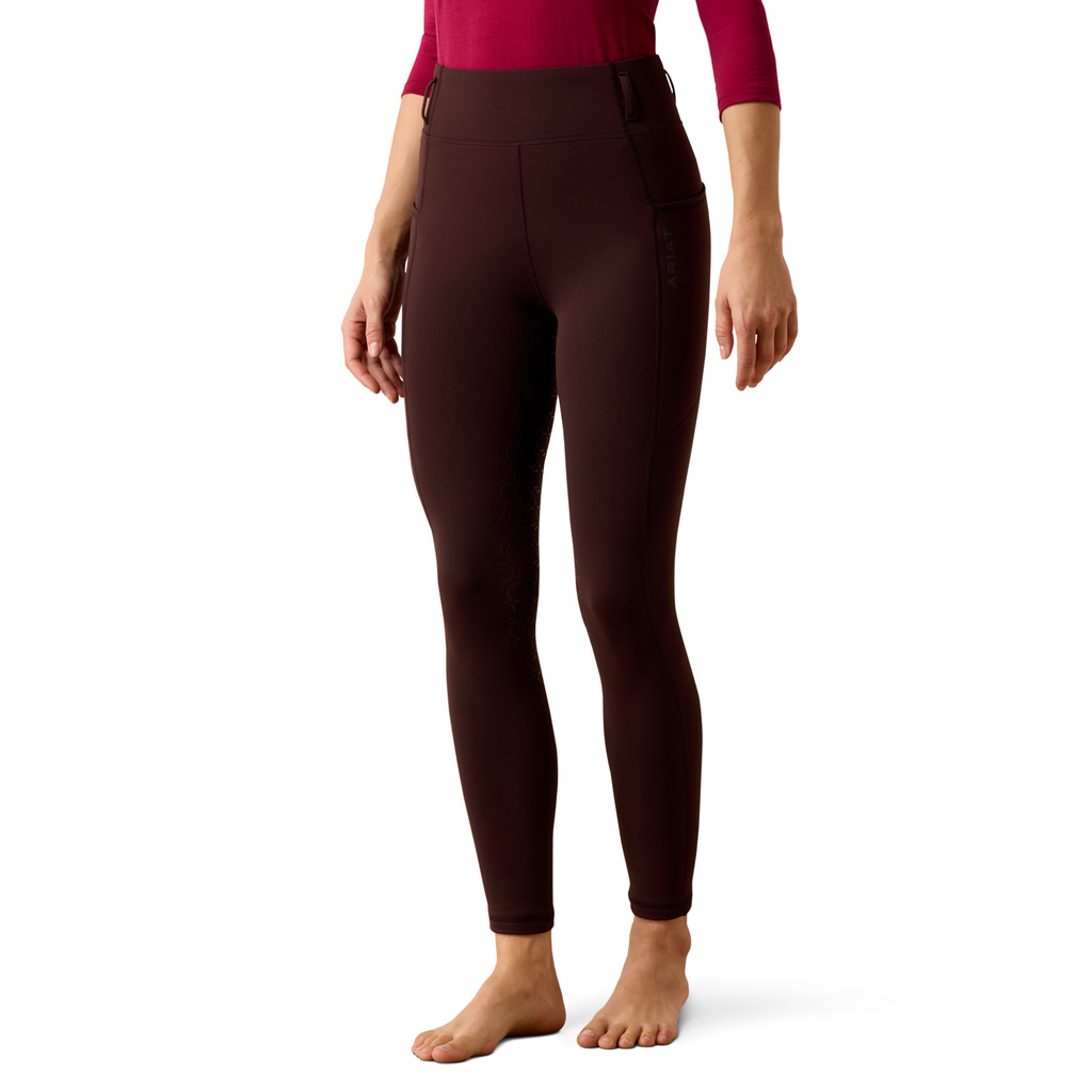 Ariat Ladies Venture 2.0 Thermal Full Seat Tights - Chocolate Plum