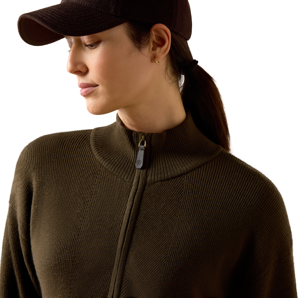 Ariat Ladies Foxleigh 1/2 Zip Sweater - Earth