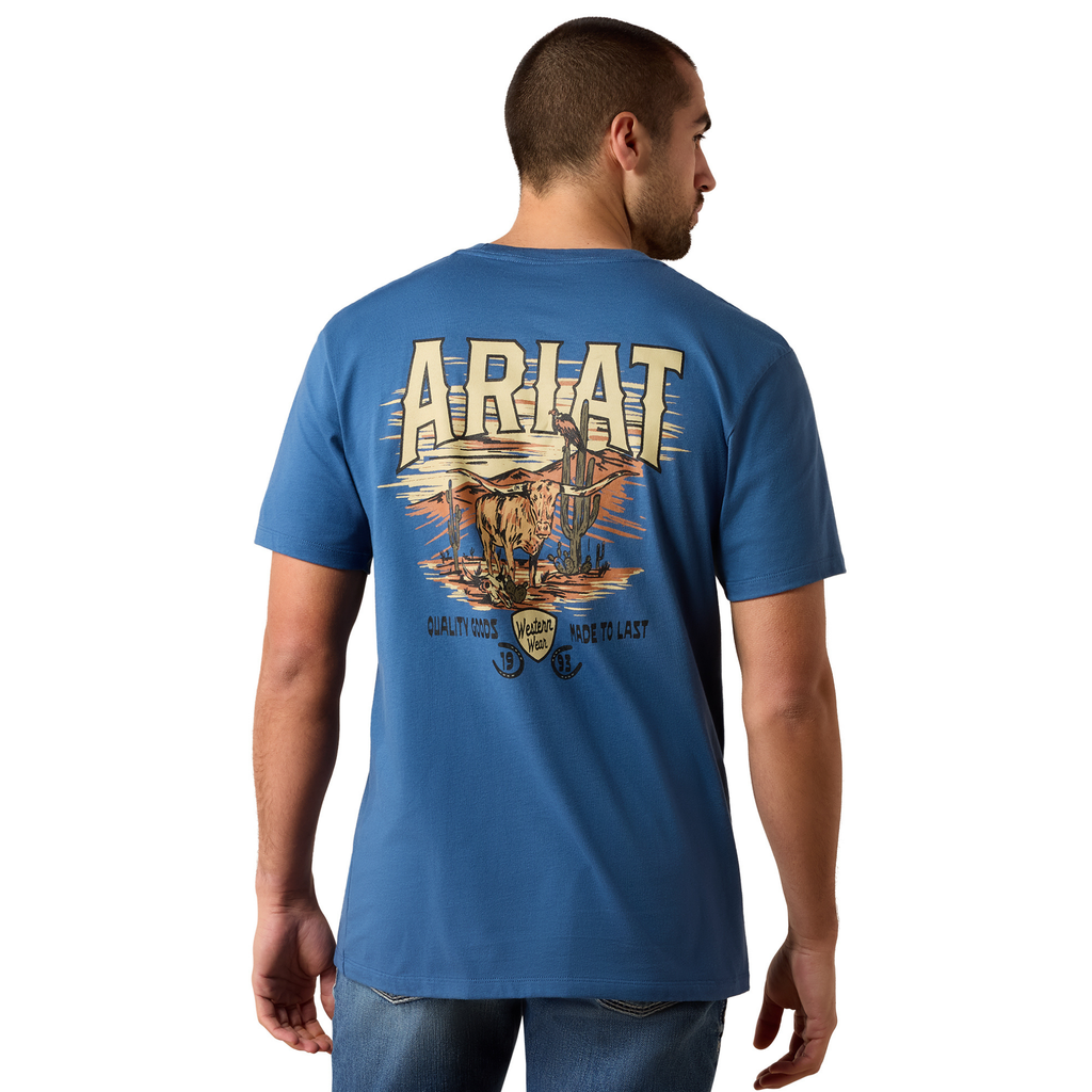 Ariat Mens Lone LongHorn T-Shirt - Grisalle