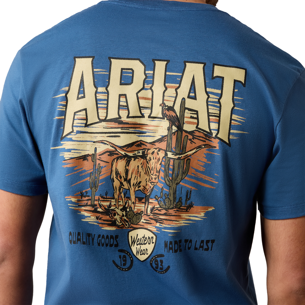 Ariat Mens Lone LongHorn T-Shirt - Grisalle