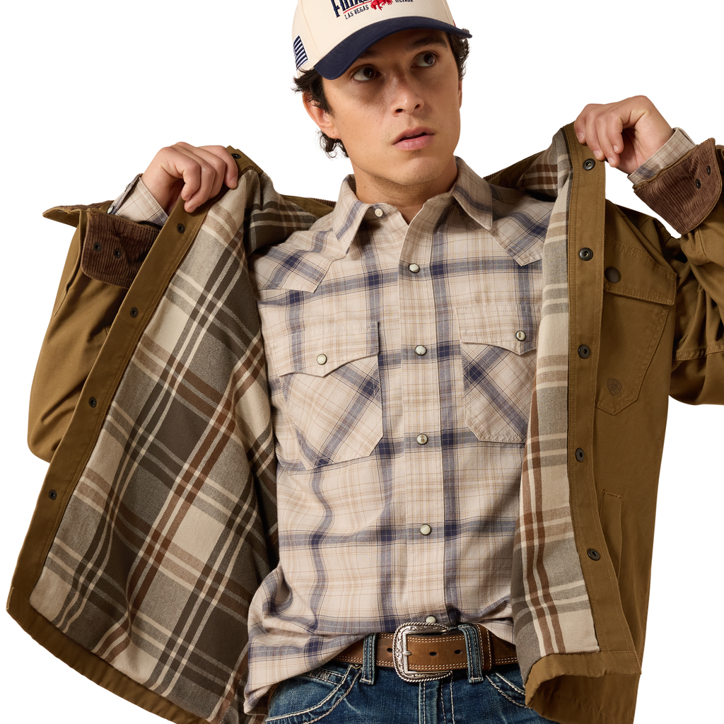 Ariat Mens Retro Canvas Shirt Jacket - Kangaroo