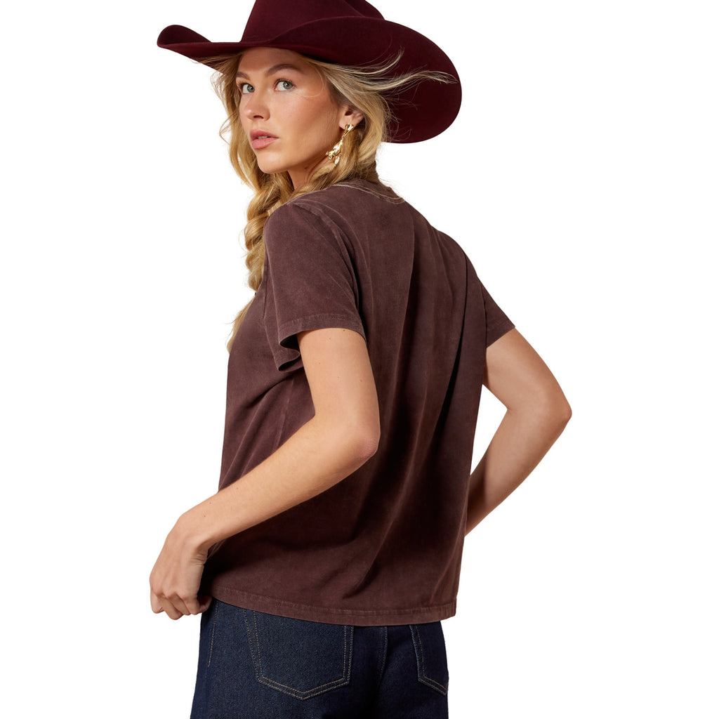 Ariat Ladies Rebel With A Cause T-Shirt - Chocolate Plum