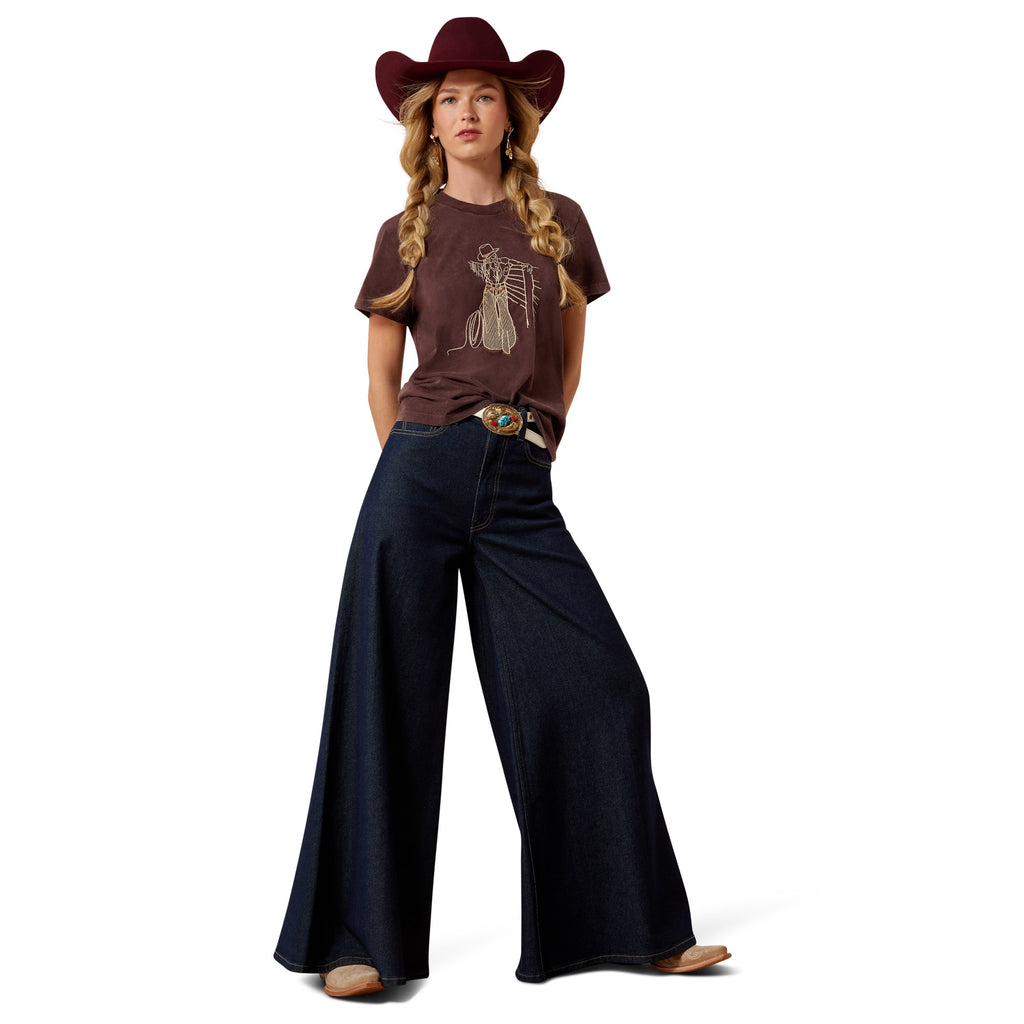 Ariat Ladies Rebel With A Cause T-Shirt - Chocolate Plum