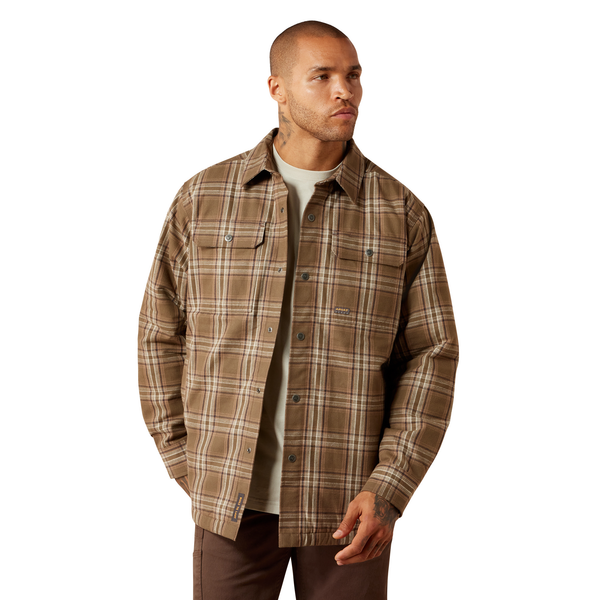 Ariat Mens Rebar Flannel Insulate Shirt Jacket - Canteen