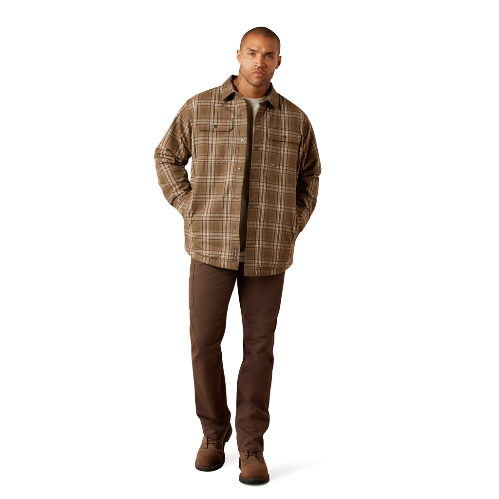 Ariat Mens Rebar Flannel Insulate Shirt Jacket - Canteen