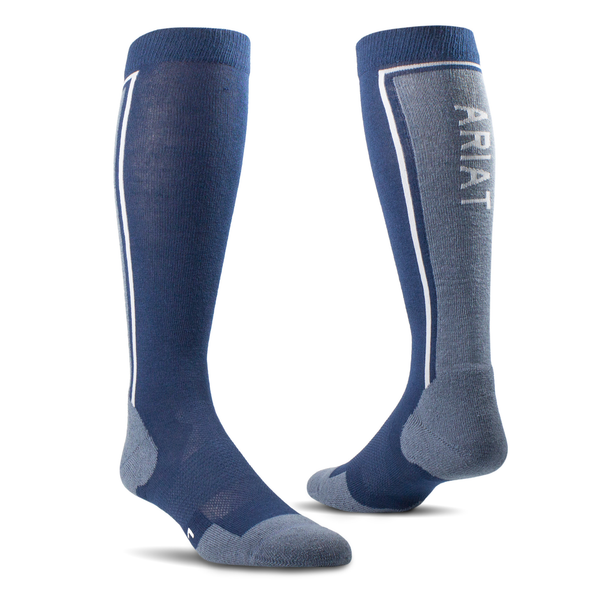 Ariat AriatTek Winter Slimline Socks - Blue/Navy