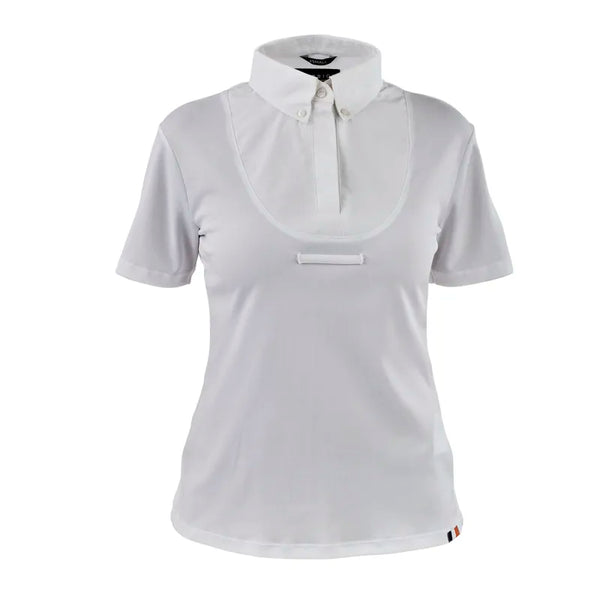 Aubrion Ladies Short Sleeve Tie Shirt - White