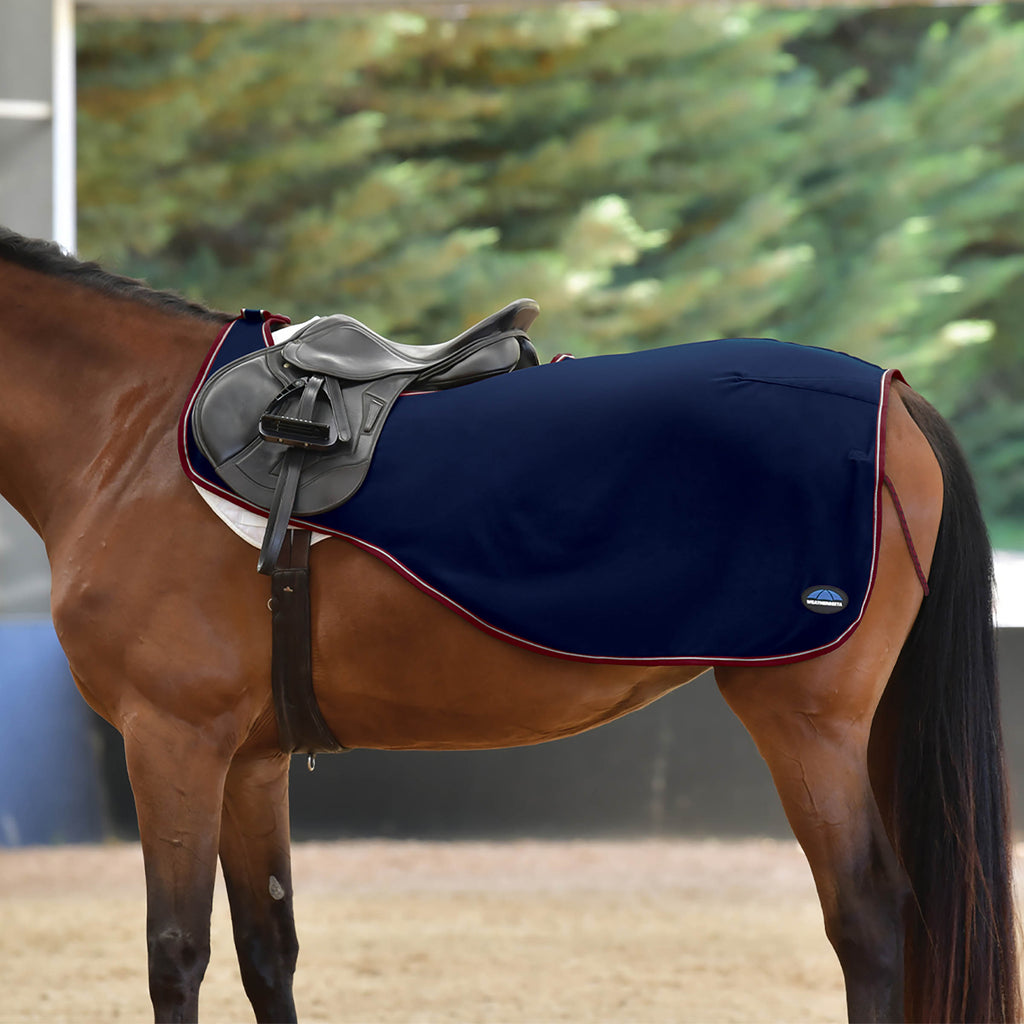 Weatherbeeta Anti-Static Fleece Quarter Sheet - Navy/Burgundy