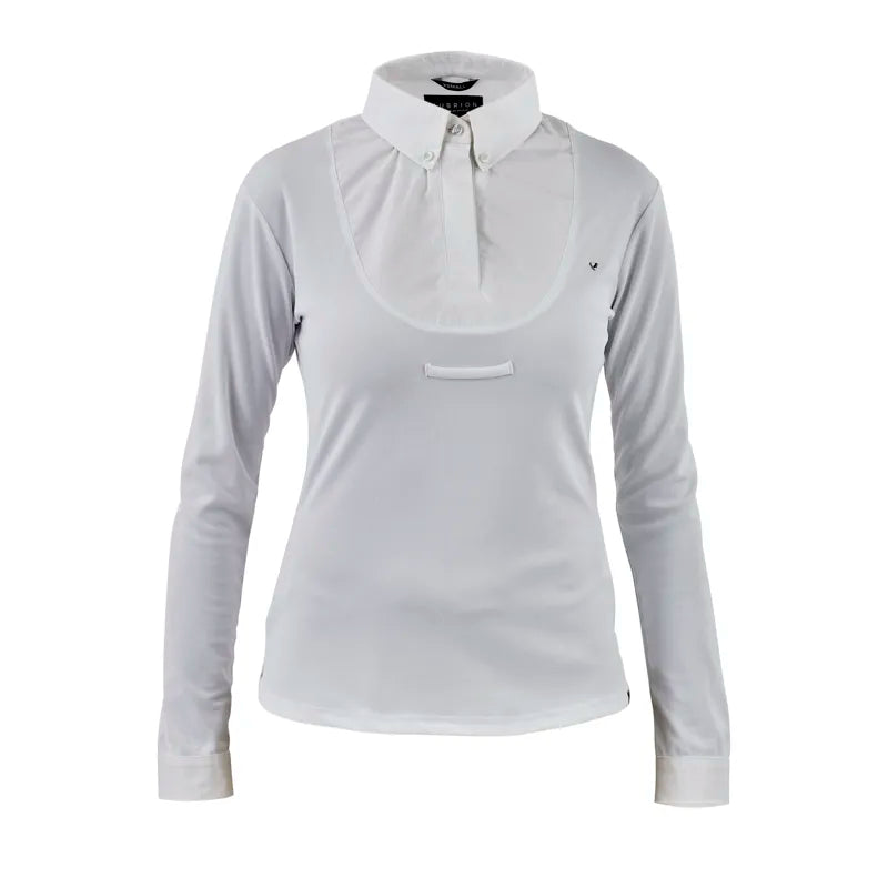 Aubrion Ladies Long Sleeve Tie Shirt - White
