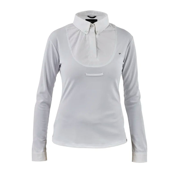 Aubrion Young Rider Long Sleeve Tie Shirt - White