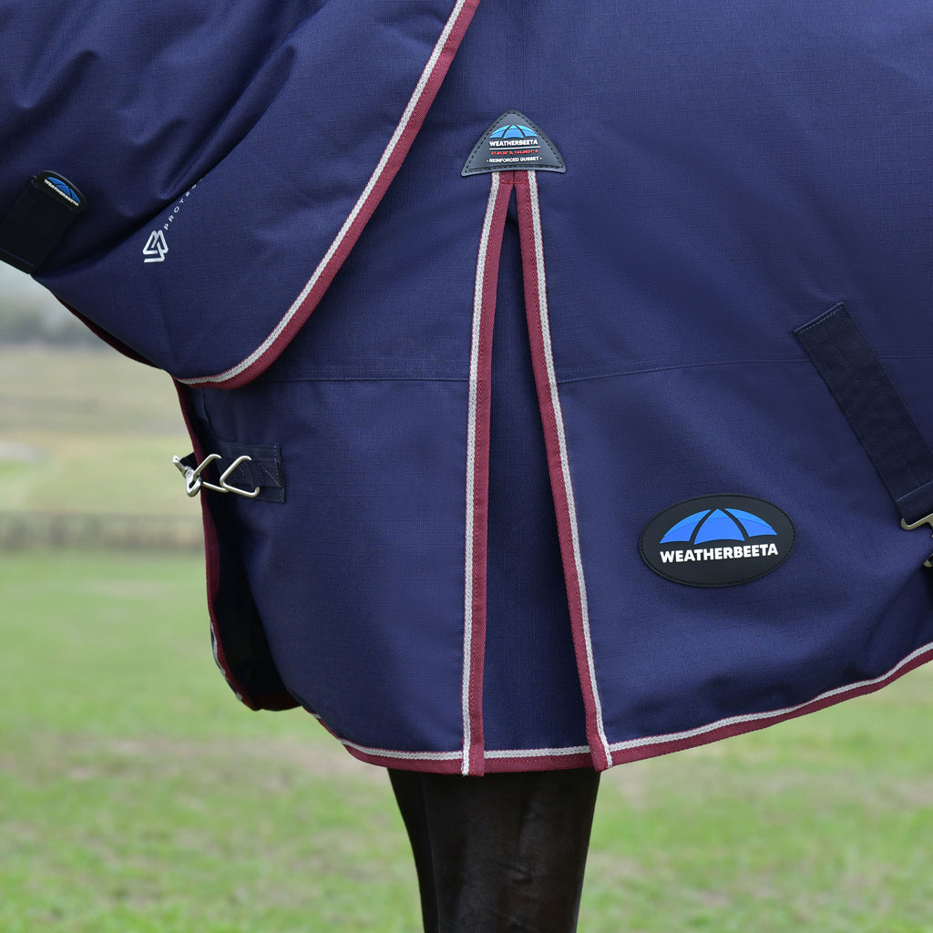 Weatherbeeta Comfitec Essential Turnout Detacha-A-Neck 220g - Navy/Burgundy