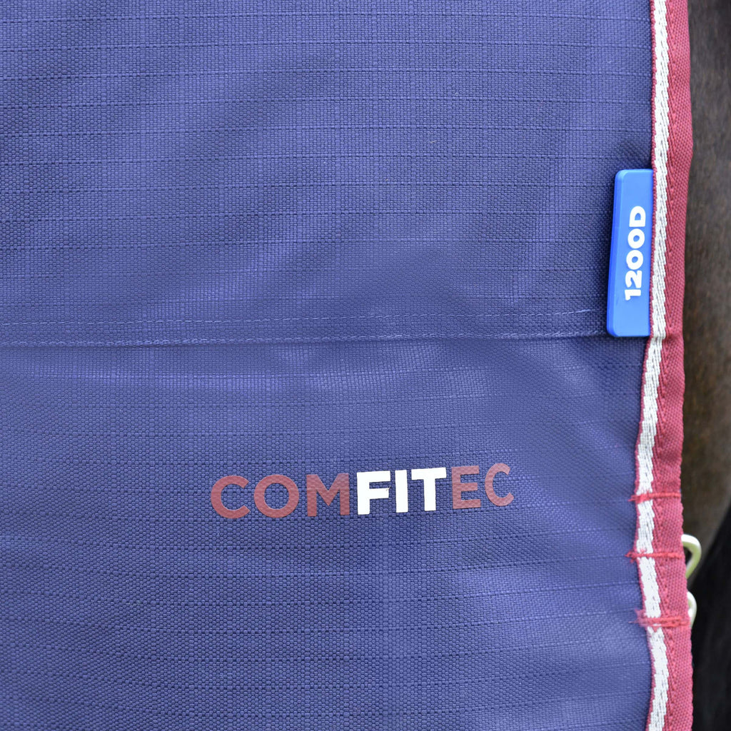 Weatherbeeta Comfitec Essential Turnout Detacha-A-Neck 220g - Navy/Burgundy
