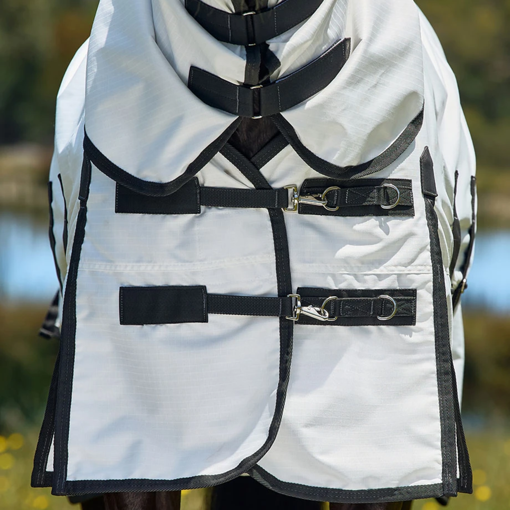 Weatherbeeta Comfitec Sweet Itch Shield Fly Rug Sheet Combo - White/Charcoal