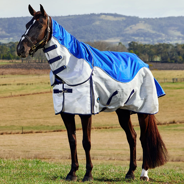 Weatherbeeta Comfitec Duo Shield Detach-A-Neck - Blue/Silver