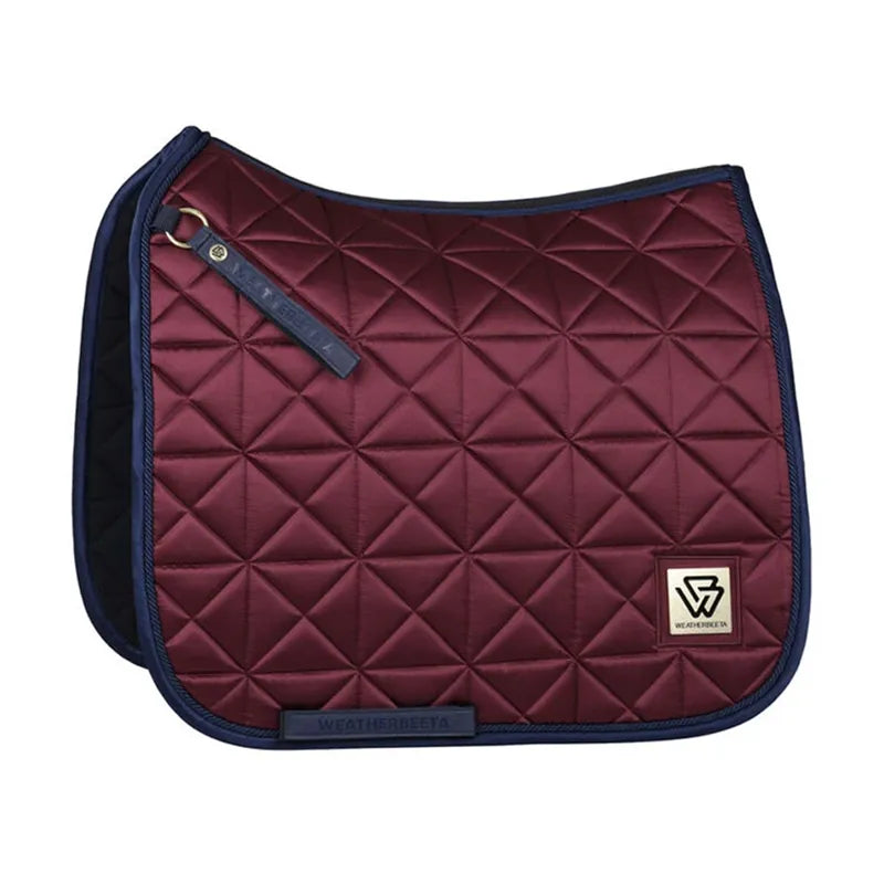 WeatherBeeta Satin Luxe Air-Tec Quilted Dressage Saddle Pad - Burgundy Burgundy
