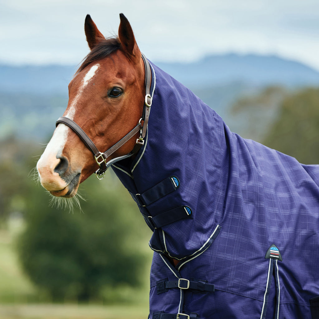 Weatherbeeta Comfitec Prelim Turnout Combo 100g - Navy/Embossed Plaid