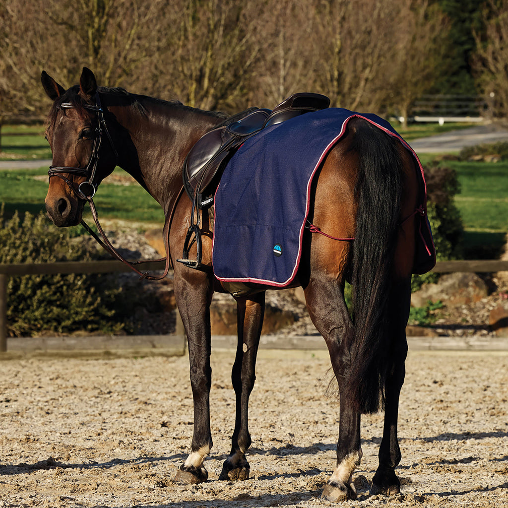 Weatherbeeta Waterproof Fleece Quarter Sheet - Navy/Burgundy