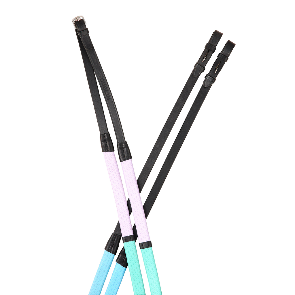 Dublin Pastel Rainbow Reins - Black/Multi