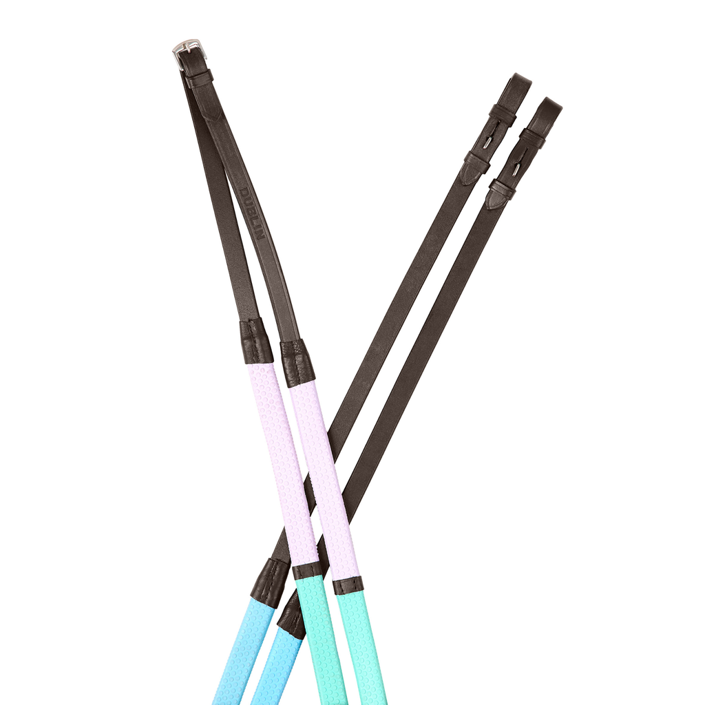 Dublin Pastel Rainbow Reins - Brown/Multi