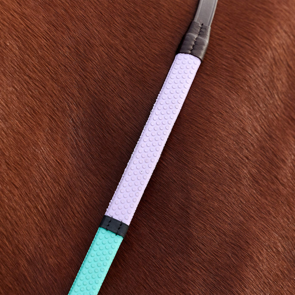 Dublin Pastel Rainbow Reins - Brown/Multi