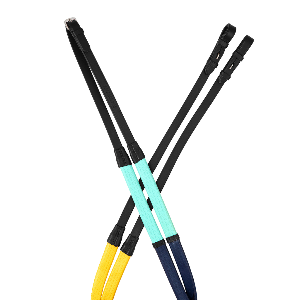 Dublin Rainbow Reins - Black/Multi