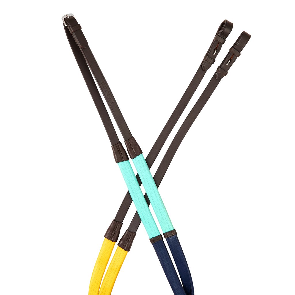 Dublin Rainbow Reins - Brown/Multi