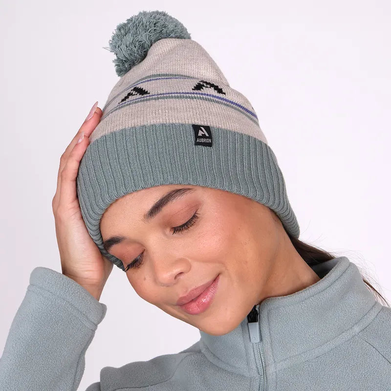 Aubrion React Bobble Hat - Sage/Sand