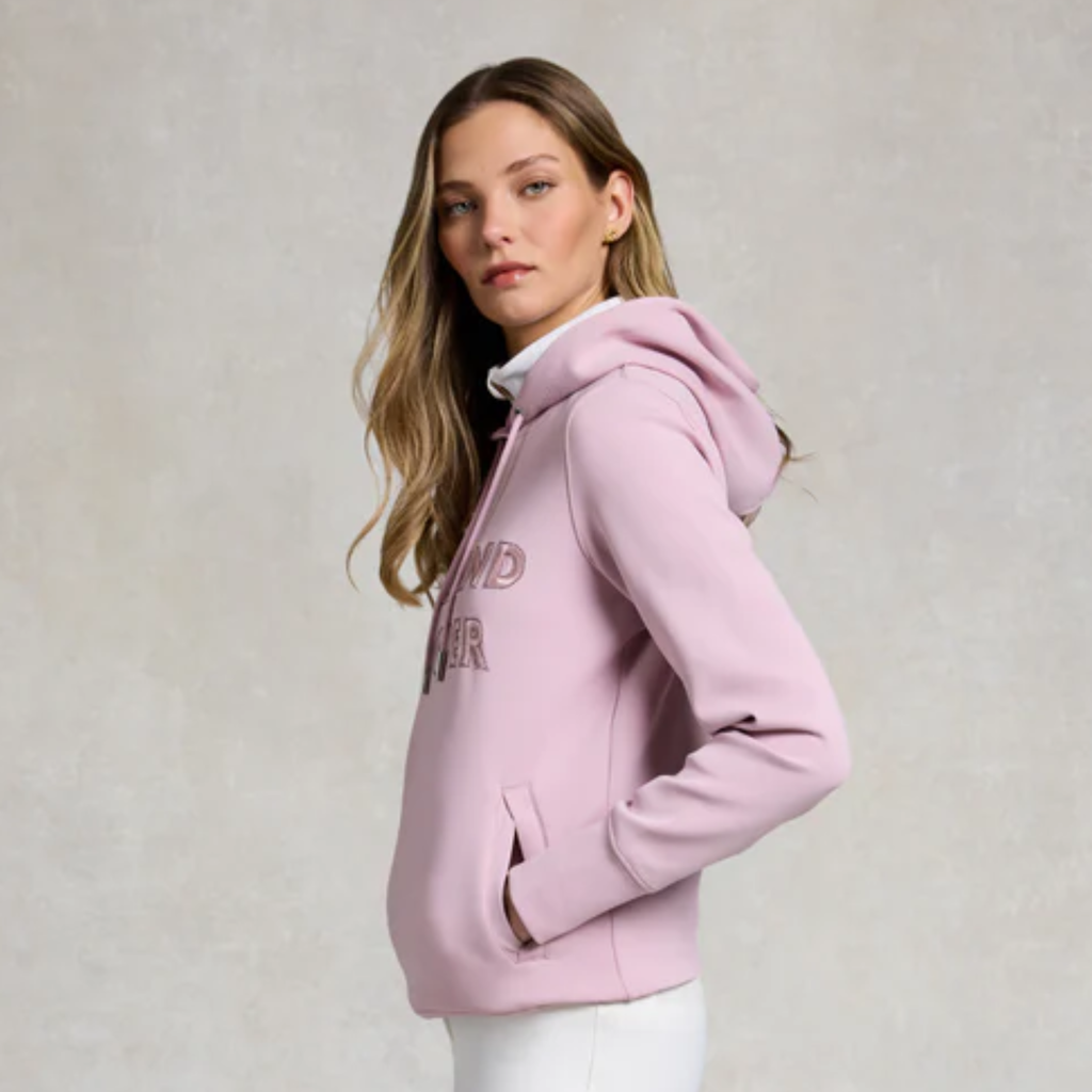 Holland Cooper Ladies Crystal Hoodie - Dawn Pink