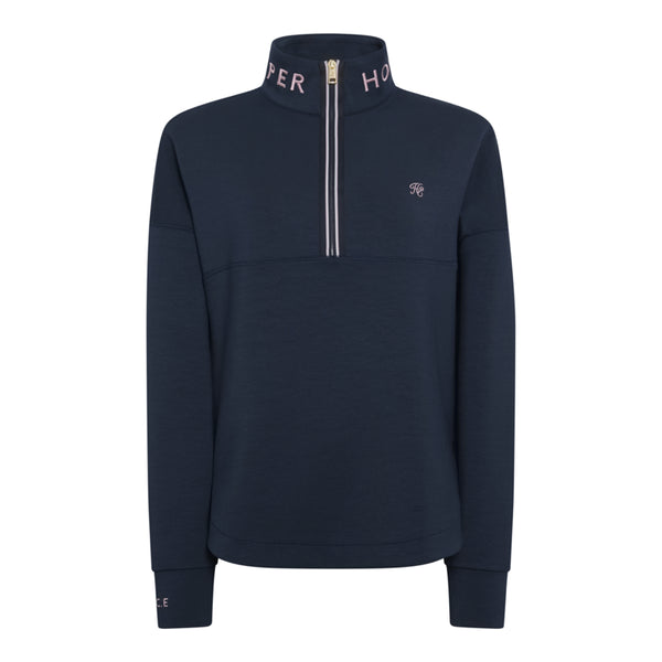 Holland Cooper Ladies Windsor Quarter Zip Sweat - Ink Navy