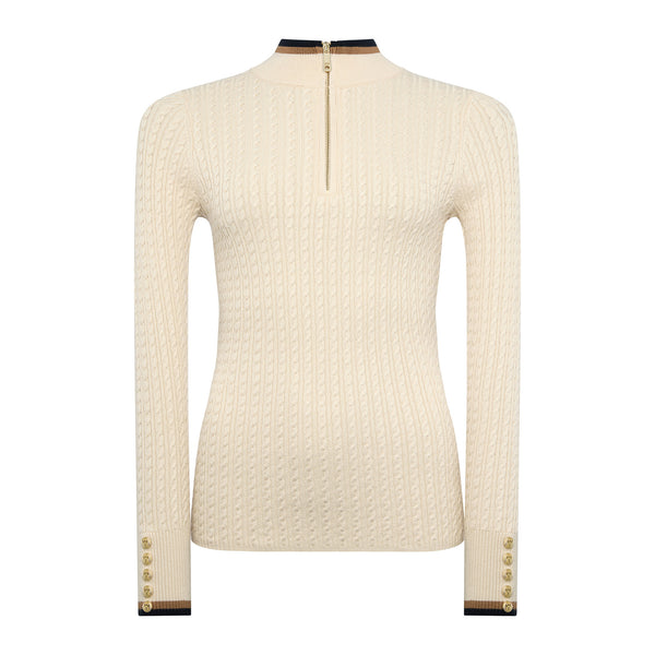 Holland Cooper Ladies Zoe Quarter Zip Knit - Almond