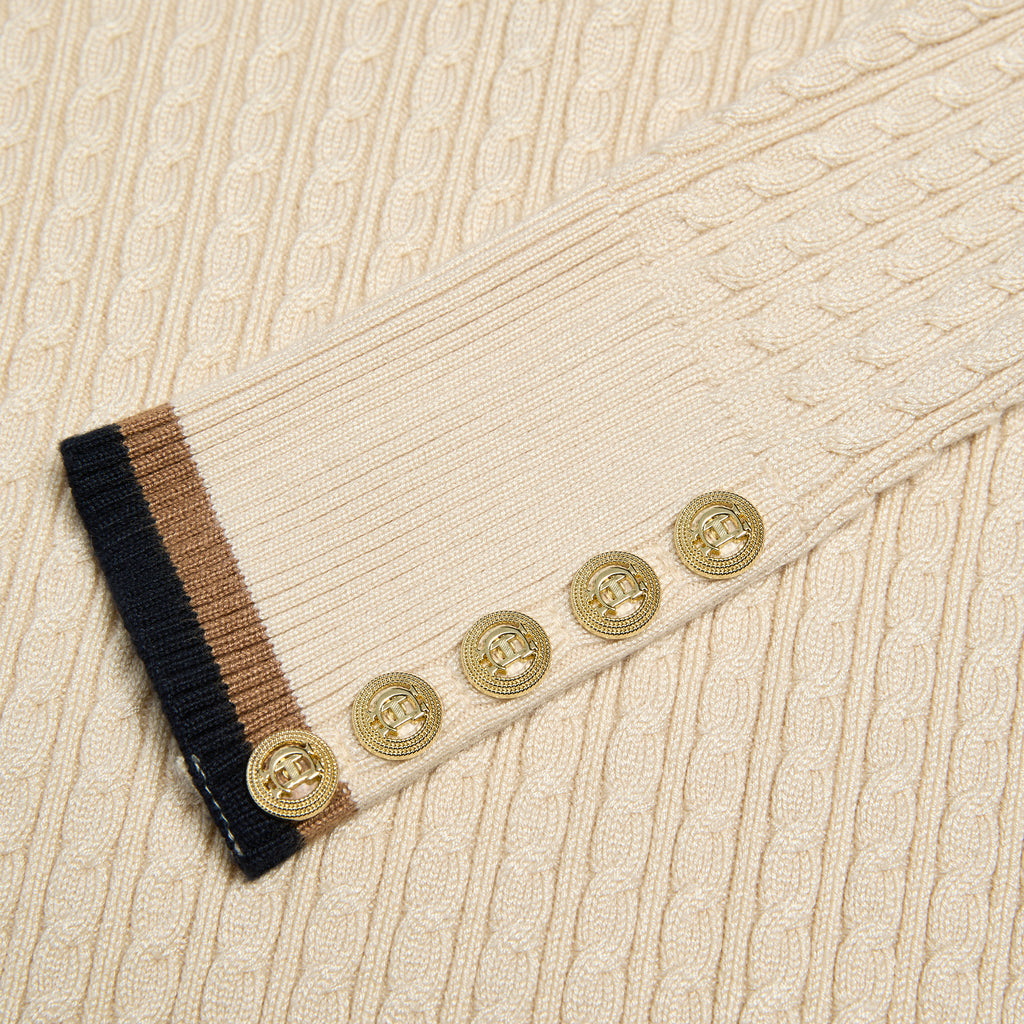Holland Cooper Ladies Zoe Quarter Zip Knit - Almond