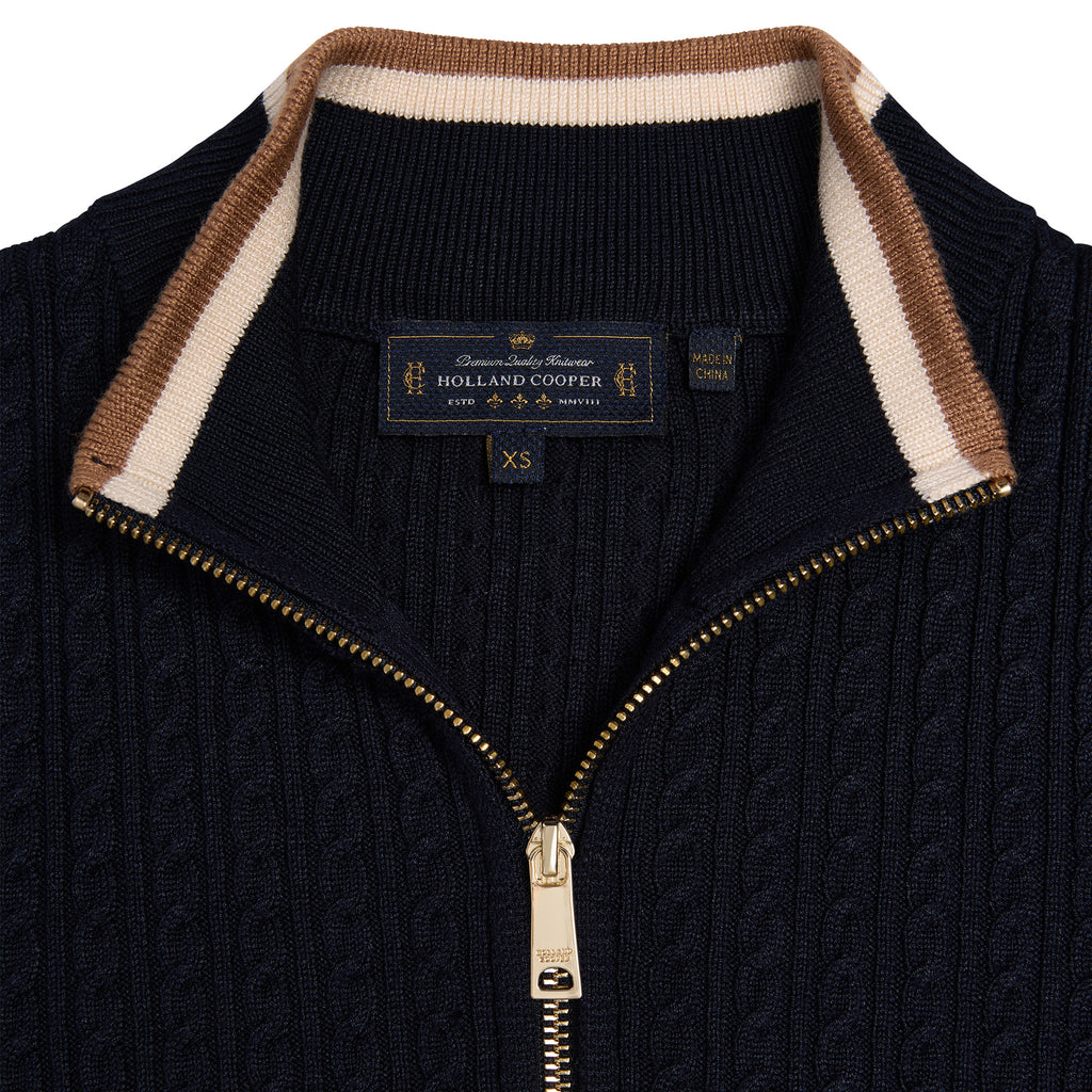 Holland Cooper Ladies Zoe Quarter Zip Knit - Ink Navy