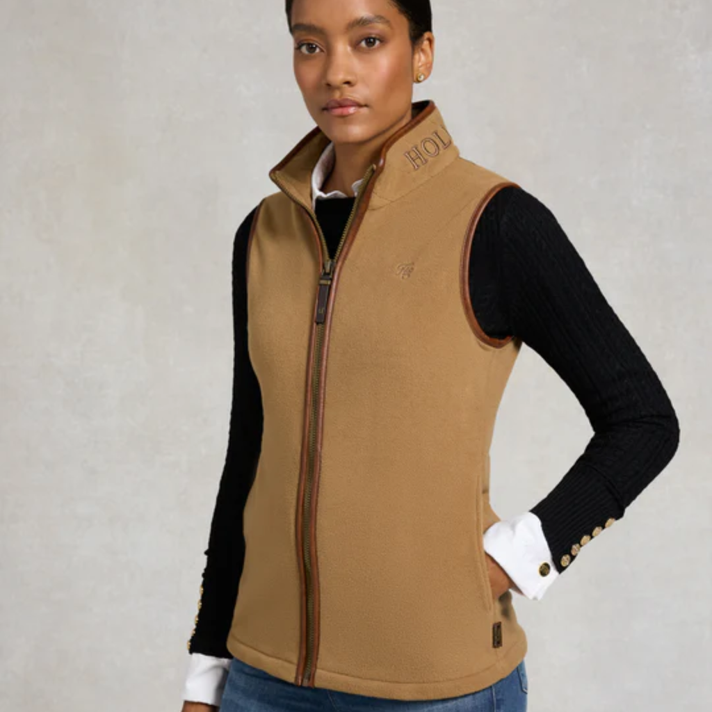 Holland Cooper Country Fleece Gilet - Coffee