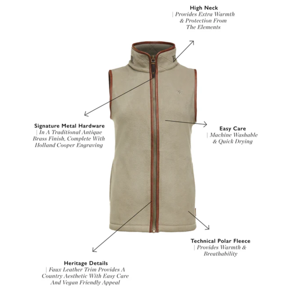 Holland Cooper Country Fleece Gilet - Sage