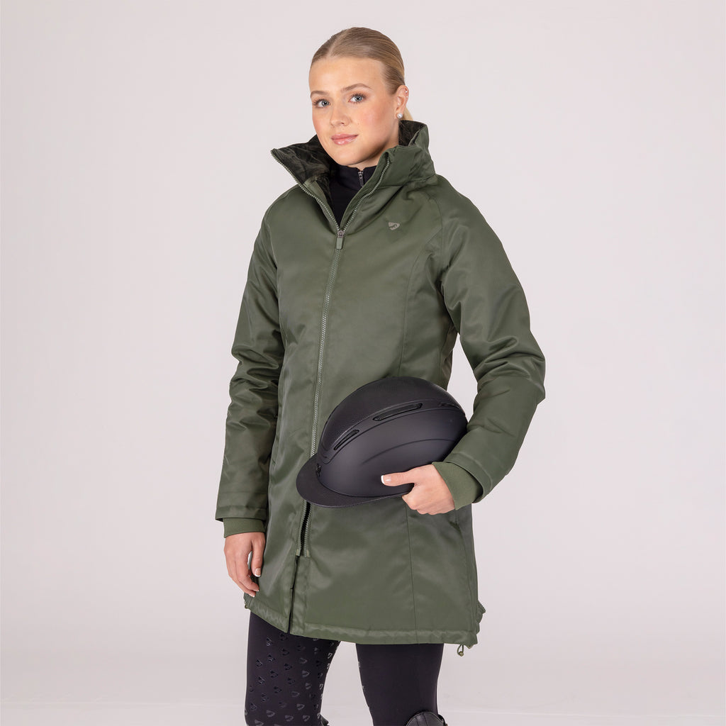 Aubrion Ladies Eltar Mid Length Waterproof Coat - Khaki