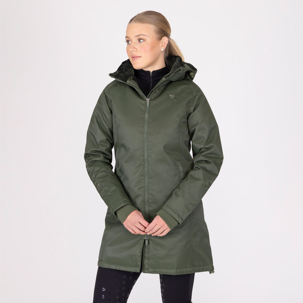 Aubrion Ladies Eltar Mid Length Waterproof Coat - Khaki