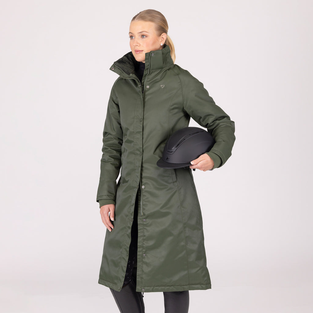 Aubrion Ladies Eltar Long Waterproof Coat - Khaki